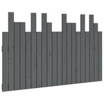 vidaXL Tête de lit murale Gris 127 5x3x80 cm Bois massif de pin
