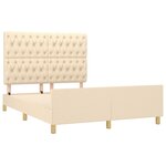 vidaXL Cadre de lit avec tête de lit Crème 140x190 cm Tissu