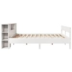 vidaXL Lit bibliothèque sans matelas blanc 200x200 cm bois pin massif