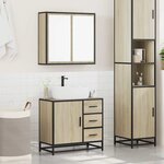 vidaXL Ensemble de meubles de salle de bain 2 Pièces chêne sonoma