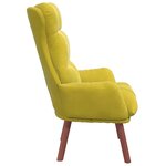 vidaXL Fauteuil relaxant Jaune 69 x 74 x 93 cm Velours