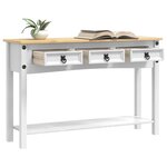 vidaXL Table d'appoint avec tiroir Blanc 114 x 34 5 x 73 cm Pin massif
