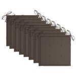 vidaXL Chaises à manger lot de 8 avec coussins taupe Bois teck solide