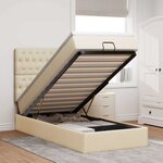 vidaXL Cadre de lit ottoman avec matelas crème 100x200cm tissu