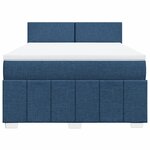 vidaXL Sommier à lattes de lit avec matelas Bleu 140x200 cm Tissu