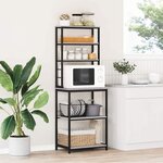 vidaXL Étagère de cuisine Gris Sonoma 60 x 40 x 168 cm