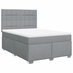 vidaXL Sommier à lattes de lit avec matelas Gris clair 140x200cm Tissu