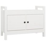 Banc banquette d'entrée 80 x 40 x 60 cm bois de pin massif blanc 02_0011027