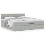 VidaXL Cadre de lit ottoman avec matelas gris clair 200x200 cm velours