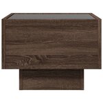 vidaXL Table d'appoint et LED chêne marron 40x40x30 cm bois ingénierie