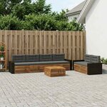 vidaXL Ensemble de canapés d'extérieur 7 Pièces Naturel et Anthracite