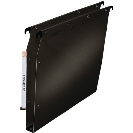 Dossiers suspendus Ultimate pour ARMOIRE en polypro opaque. Fond 30, bouton-pression. Noir opaque (boîte 10 unités)