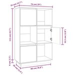 vidaXL Buffet haut 74x35x117 cm Bois massif de pin