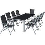 Salon de jardin aluminium 8 places gris clair 2108043/2