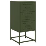 vidaXL Tables de chevet 2 Pièces vert olive 36x39x78 cm acier