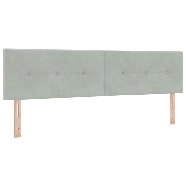 vidaXL Tête de lit en velours capitonné gris clair 180 cm LED