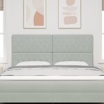 vidaXL Tête de Lit LED Gris Clair 90 cm Velours