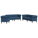 vidaXL Ensemble de canapés 3 Pièces bleu tissu