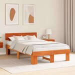 vidaXL Cadre de lit Marron cire 140 x 190 cm Bois massif en pin