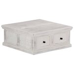 vidaXL Table basse Blanc 70x70x30 cm Bois de manguier massif