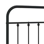 vidaXL Tête de lit de remplacement métal noir 135 cm