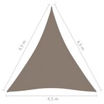 vidaXL Voile de parasol Tissu Oxford triangulaire 4 5x4 5x4 5 m Taupe