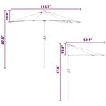 vidaXL Parasol de jardin Taupe 294 x 150 x 223 cm tissu