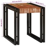 vidaXL Table Gigogne 3 Pièces Marron et noir bois de récupération massif
