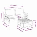 vidaXL Ensemble de canapé de jardin 3 Pièces Anthracite Acier