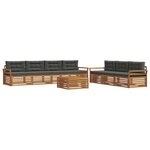 vidaXL Ensemble de canapés d'extérieur 8 Pièces Naturel et Anthracite