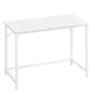 Bureau table poste de travail petite taille 100 x 50 x 75 cm pour bureau salon chambre assemblage simple métal style industriel blanc 12_0004684