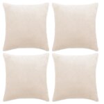 vidaXL Housses de coussin 4 Pièces Tissu 80x80 cm Blanc cassé