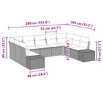 vidaXL Ensemble de canapé de jardin 9 Pièces Marron polyrotin