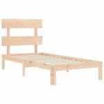 vidaXL Cadre de lit avec tête de lit 90x200 cm bois massif