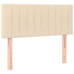 vidaXL Sommier à lattes de lit avec matelas crème 120x190 cm tissu