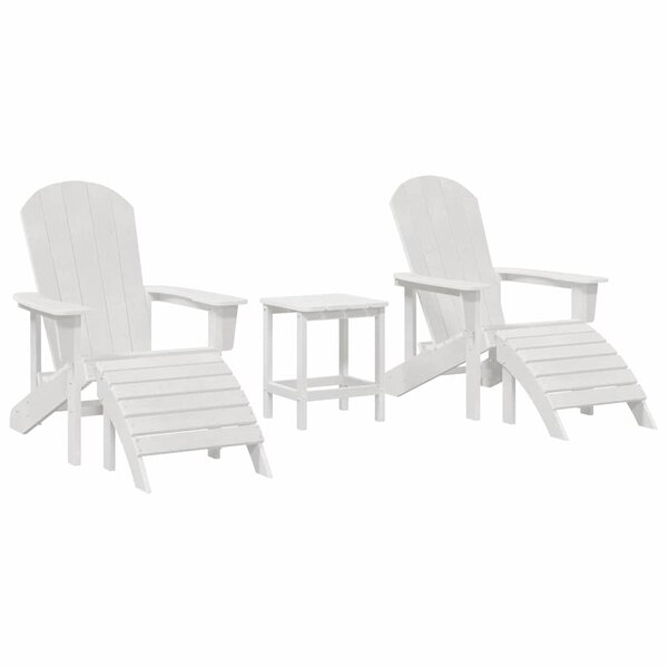 vidaXL Chaise de jardin 3 pc Blanc Polyéthylène