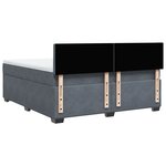 vidaXL Sommier à lattes de lit et matelas Gris foncé 180x200cm Velours