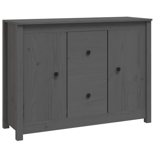 vidaXL Buffet Gris 100x35x74 cm Bois massif de pin