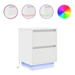 VidaXL Tables de chevet avec lumières LED 2 Pièces blanc 38x34x50 cm