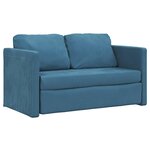 vidaXL Canapé-lit 2 en 1 bleu 122x204x55 cm velours