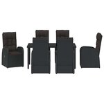 vidaXL Ensemble de salle à manger pour jardin 7 Pièces Noir polyrotin