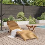vidaXL Transat Marron 198 x 55 x 58 5 cm Bois de teck massif