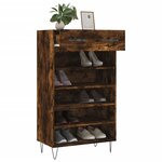 vidaXL Armoire à chaussures chêne fumé 60x35x105 cm bois d'ingénierie