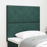 vidaXL Tête de lit Montage mural Géométrique Vert foncé 100 cm Velours