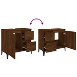 vidaXL Armoire de bain chêne marron 65x33x60 cm bois d'ingénierie