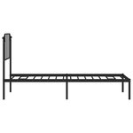 vidaXL Cadre de lit métal sans matelas avec tête de lit noir 80x200 cm