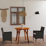 vidaXL Ensemble de salle à manger de jardin 3 Pièces Marron