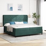 Lit à ressorts vidaXL avec matelas Vert foncé 200x200 cm en velours
