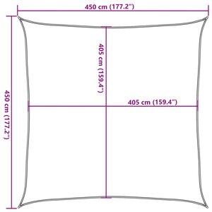 vidaXL Voile d'ombrage 160 g/m² carré terre cuite 4 5x4 5 m PEHD