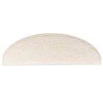 vidaXL Tapis d'escalier 10 pièces 65 x 21 x 4 cm Blanc Demi-rond Grand